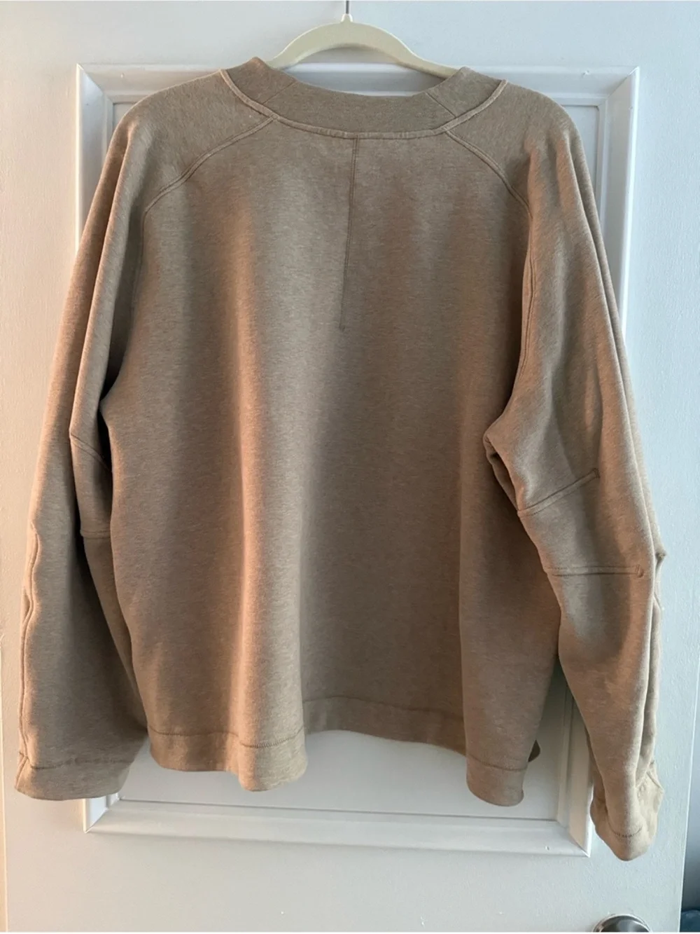 Lululemon Loungeful Relaxed Fit Crewneck Sweatshirt Side Zips Heathered Nutmeg M - Picture 5 of 7